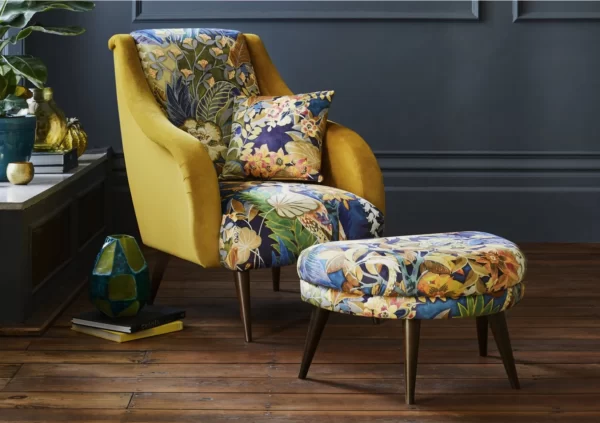 the botanical collection botanical fabric patterned accent chair