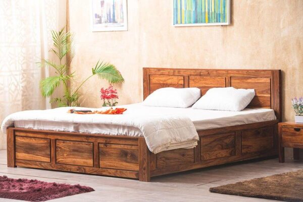 Solid Wood Essential Bed with Storage
