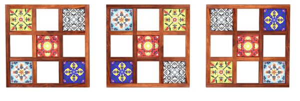 Bohemian Set of 3 Mirror with Frame
